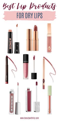 Best Lip Products for Dry Lips // Lipsticks for Dry Lips // Must Have Lip Colors // Lips Colors for Dry Lips // Natural Lip Colors // Best Lip Glosses // Best Lipsticks // Drugstore Lip Products // High-End Lip Products | Beauty With Lily #lipsticks #lipproducts Every Day Lipstick, Lipstick For Dry Lips, Best Lip Products, Best Lip Glosses, Drugstore Lips, Best Lip Gloss, Lip Beauty, Natural Lip Colors, How To Do Makeup