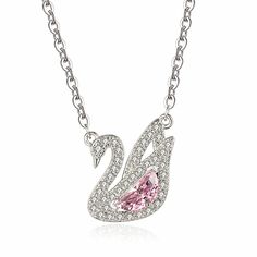 1．Fashion pink crystal swan shape pendant necklaces for women, with AAA zircon diamonds inlaid, elegant, charming and trendy. 2．Three times of 18k white gold & rose gold plated silver, Solid and Durable, Healthy material. 3．Perfect workmanship, High polished, Smooth, Comfortable and easy to wear. Perfect pendant necklaces for women. 4．It's a wonderful gift for Anniversary, Birthday, Valentine's Day, Thanksgiving and Christmas! 5．Also nice to wear at work, party or on vacation 6．High grade jewelr Half Rings, Gemstones Pendant, Swan Necklace, Pink Zircon, White Gold Pendant Necklace, Gem Diamonds, Copper Style, Gold Choker, Jewelry Choker