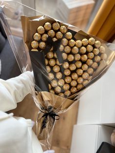 a bouquet of chocolates wrapped in cellophane