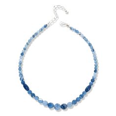 Jay King Sterling Silver Blue Opal Bead 18" Necklace  Bring out the blue in your eyes or a favorite outfit when you accessorize with these beautiful, blue opal beads. The handcrafted necklace features pretty pastel blue stones with white inclusions for a fun, fashionable look we think you'll love!       Approx. 18"L x 7/16"W with 2-3/4" extender     Stamped .925     Hook closure   Stone Information       All sizes and weights approximate     Stabilized Clarity-Enhanced Blue Opal - Faceted round Adjustable Single Strand Sapphire Necklace, Blue Faceted Round Bead Necklaces, Blue Faceted Necklaces With Round Beads, Blue Necklaces With Faceted Round Beads, Blue Rondelle Necklace With Faceted Beads, Blue Beaded Rondelle Necklaces, Adjustable Blue Faceted Necklace, Adjustable Faceted Blue Crystal Necklace, Adjustable Blue Crystal Necklace