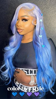 Inspired Hairstyles, Straight Lace Front Wig, Blue Wig, Colored Wigs, Hair Laid, Straight Lace Front Wigs