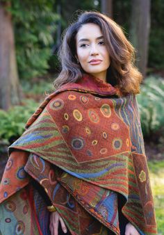 "Welcome to InStyle! We are well known for our Boiled wool ponchos since they are made from 100% natural Himalayan Merino wool which is known for its softness, warmth and Beauty. We are now offering this Poncho in 2 sizes, Regular ( 48 \" wide X 50\"  long  ) & Long Poncho which is a bigger version of the Regular Poncho as many customers have requested for this size, it is (55 \" wide X 60 \" long ) . 1) The length of the Regular Poncho in 50\" inches long ,when you wear it the fabric from the b Long Poncho, Boiled Wool Jacket, Cape Wrap, Poncho Jacket, Ladies Poncho, Wool Poncho, Wool Handmade, Boiled Wool, Cape Coat