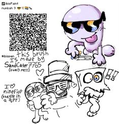 an image of a cartoon character with a qr code