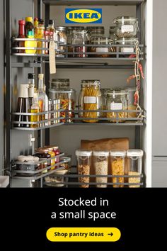 Make food storage stylish with these pantry door ideas, food storage containers and more. Pantry Door Ideas, Pantry Space, Small Pantry Organization, Declutter Kitchen, Small Pantry, Simple Products, Pantry Essentials, Pantry Shelf