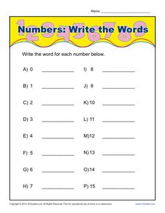 Writing Numbers In Words Worksheets Number Writing Worksheets, Cursive Numbers, Number Words Worksheets, Spring Math Activities, Smart Cookies, Mathematics Worksheets, School Homework, Numbers Kindergarten, Kindergarten Math Activities