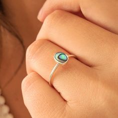 "\"Misty\" ♀️ 925 sterling silver dainty abalone shell ring ♀️ 925 sterling silver tiny abalone studs ♀️ Ring height: 7mm ♀️ Studs height: 7mm ♀️ Nickel free ♀️ Free domestic shipping \"I just try to approach every opportunity on stage as if it's my first time and my last time.\" - Misty Copeland" Iridescent Sterling Silver Crystal Promise Ring, Silver Dainty Rings As A Gift For Her, Iridescent Sterling Silver Rings For Gifts, Minimalist Sterling Silver Opal Ring, Minimalist Rings As Gift For Her, Dainty Sterling Silver Moonstone Ring, Iridescent Sterling Silver Promise Ring, Dainty Sterling Silver Ring Gift For Her, Iridescent Adjustable Crystal Ring