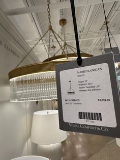 a close up of a light fixture with a price label on the back of it