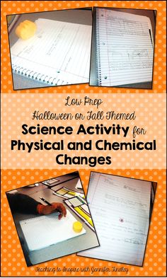 halloween themed science activity for physical and chemical changes