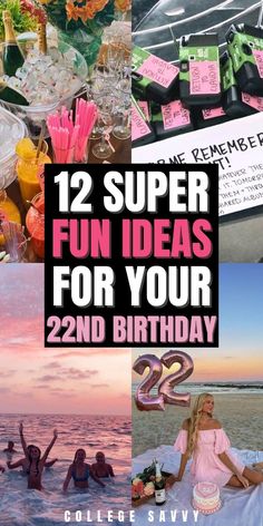 a collage of photos with the words, 12 super fun ideas for your 2nd birthday