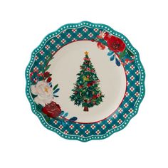 a plate with a christmas tree on it