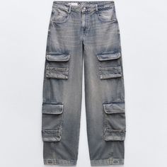 Mid-Rise Jeans With Front Pockets And Back And Leg Patch Pockets. Belt Loop Detail. Front Zip And Metal Button Closure. Jeans With Front Pockets, Boys Denim, Jeans Cargo, Cargo Pant, Zara Jeans, Cargo Jeans, Mid Rise Jeans, Oversize Hoodie, Linen Shirt