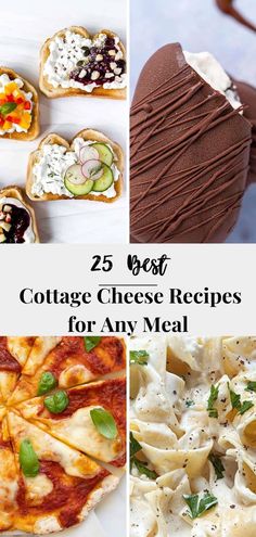 collage of cottage cheese recipes Healthy Cottage Cheese Breakfast, Cottage Cheese Dinner Recipes, Savory Cottage Cheese Recipes, Healthy Cottage Cheese Recipes, Sweet Cottage Cheese, Savory Cottage Cheese, Protein Cottage Cheese, Cottage Cheese Recipes Healthy