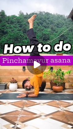 a man doing a handstand on his stomach with the words how to do it