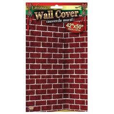 the christmas wall cover is red brick