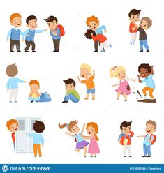 children playing and having fun in different poses