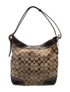 Coach HoboBrown CanvasPrintedSilver-Tone HardwareFlat Handle & Single Shoulder StrapFaille Lining & Three Interior PocketsZip Closure at Top Print Patterns, Women Handbags, Shoulder Bag, Handbags, Canvas