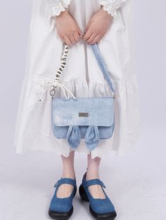 Harajuku Bag With Detachable Strap For Daily Use, Blue Harajuku Style Shoulder Bag, Blue Harajuku Bag With Adjustable Strap, Blue Functional Shoulder Bag With Anti-theft Pocket, Blue Crossbody Bag With Anti-theft Pocket, Flap Shoulder Bag, Rabbit Ears, Buy 1 Get 1, Mens Bottom