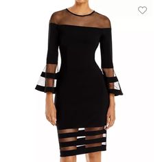 Nwt! Really Cute Black Cocktail Dress From Bloomingdale’s. Mesh Cocktail Dress, Cocktail Dress Short, Aqua Dresses, Illusion Dress, Aqua Dress, Form Fitting Dress, Making Accessories, Black Sheath Dress, Black Cocktail Dress