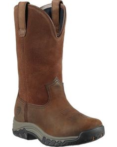 Ariat Women's Terrain H2O Pull-On Boots - Round Toe | Sheplers Horn Beetle, Women's Work Boots, Bee Sting Cake, Western Work Boots, Womens Ariat Boots, Ariat Fatbaby, Boots For Ladies, Womens Cowgirl Boots, Leather Work Boots