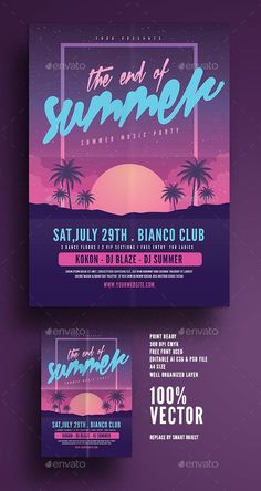 the end of summer party flyer template - clubs and parties events on scoopspy