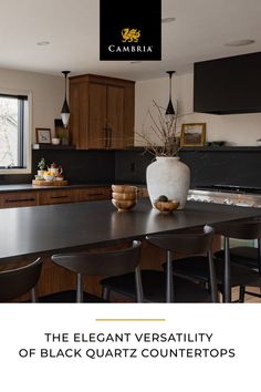 the elegant versatity of black quartz countertops