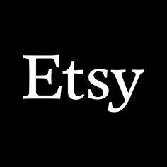 the word etsy is written in white on a black background