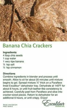 an advertisement for banana chia crackers on the side of a rock with instructions