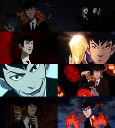 many different images of the same character in an animated film, including one with red eyes and