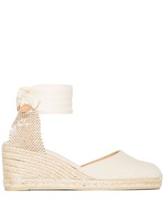 White Carina 80mm wedge espadrilles from Castañer featuring round toe, branded insole, tie-fastening ankle strap and braided raffia wedge heel. | Castaner Carina 80mm wedge espadrilles Castaner Carina, Castaner Espadrilles, Outfit Png, Wedge Espadrilles, Platform Espadrilles, Summer 24, Espadrille Shoes, Wedge Espadrille, Lookbook Outfits