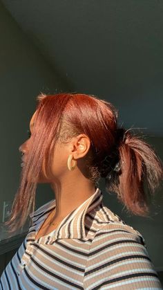 Natural Red Dyed Hair, Red Dyed Hair Aesthetic, Reddish Brown Hair Aesthetic, Red Dye On 4c Hair, Rihanna Red Hair Aesthetic, Red Brown Hair, Hair Claws & Clips, Brown Hair, Dyed Hair