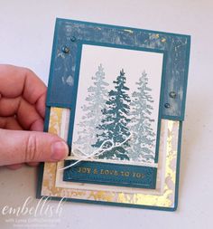 Su Peaceful Evergreen, Fancy Christmas Cards, Elegant Christmas Cards, Designer Paper Cards, Anniversary Cards Handmade, Winter Woods, Evergreen Forest, Oh My Goodness