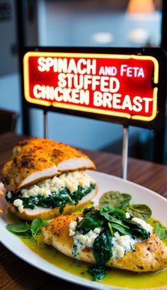 Spinach and Feta Stuffed Chicken Breasts 🍗 for a Low-Carb Gourmet Meal High Protein Dinner Recipes, High Protein Low Calorie Recipes, Protein Dinner Recipes, High Protein Recipes Dinner, Stuffed Chicken Breasts