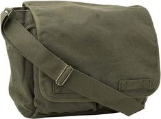 Amazon.com | ARMYU Olive Green Original Heavyweight Classic Military Messenger Bag + Pin | Messenger Bags Military Messenger Bag, Vintage Messenger Bag, Sheldon Cooper, Bag Pins, Side Bags