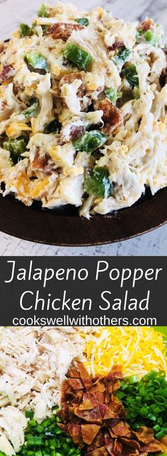 this is an image of jalapeno popper chicken salad on a platter