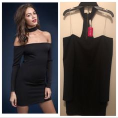 Nwt Choker Neck Black Dress Size Large Neck Choker, Large Size Dresses, Choker, Colorful Dresses, Black Dress, Mini Dress, Womens Dresses, Dresses, Women Shopping