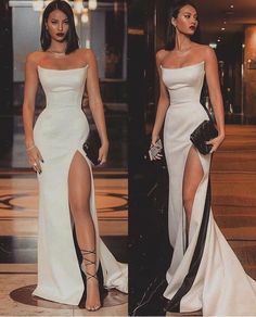 Pinterest @sweetness White Prom Dress, Long White Dress, Prom Outfits, White Dresses, Looks Chic, Long Prom Dress, Formal Evening Dresses, Kurt Cobain, Fancy Dresses