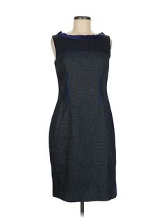 Elie Tahari Cocktail Dress Size: 8 Blue Dresses - used. No Fabric Content, Sheath, Boatneck, Tweed, Knee Length, Sleeveless | Elie Tahari Cocktail Dress - Sheath: Blue Tweed Dresses - Used - Size 8 Blue Tweed Dress, Tweed Dresses, Blue Tweed, Blue Cocktail Dress, Tweed Dress, Elie Tahari, Blue Dresses, Knee Length, Cocktail Dress