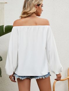 Cherish unforgettable moments in the Lilacoo Dreamy Off-the-Shoulder Solid Chiffon Top! This ethereal blouse, crafted from lightweight chiffon, features a straight collar and an off-the-shoulder design. The pullover style showcases delicate pleating, adding a touch of elegance. Designed for a relaxed, loose fit, the top falls to a moderate length . The enchanting lantern sleeves, reaching just below the elbow, complete the dreamy aesthetic. Fabric name: chiffonStyle: pulloverTechnology: pleatingVersion: loose typeLength: ordinary style (50cm < length ≤65cm)Collar type: straight collarSleeve type: lantern sleeveSleeve length: nine-point sleevesColor: white, black, pink, green, sky blueSize: S,M,L,XL,XXL Aesthetic Fabric, Dreamy Aesthetic, Floral Two Piece, Sleeveless Dresses Casual, Push Up Swimsuit, Chiffon Fashion, Green Sky, Pink Midi Dress, Maxi Dress Party