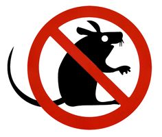 a sign with a rat in the middle of it