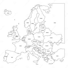 the map of europe with countries and their capital cities stock photo - image 37978