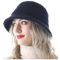 Material---: 60% Wool, 40% Polyester. This Hat Is Warm Enough To Protect You In The Cold Spring, Autumn And Winter. This Bucket Hats Are Easy To Pack And Roll Into Handbag, Backpack Or Suitcase, Convenient To Carry Out And Save Your Space, Great For Travel, Outdoor, Holiday Vacation, Etc. Also It Can Regain Its Shape Easily. Hat Circumference 20.9"-22.8"; Height 4". This Winter Hat Has A Useful Feature, The Adjustable Drawstring Ribbon,Keeps You Insulated From The Chilly Winter Perfect For All C Wool Bucket Hat, Winter Bucket Hat, Cold Weather Hats, 1920s Vintage, Cold Spring, Bowler Hat, Wool Winter, Fancy Hats, Dark Blue Color