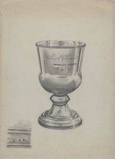 a drawing of a glass cup on top of a table