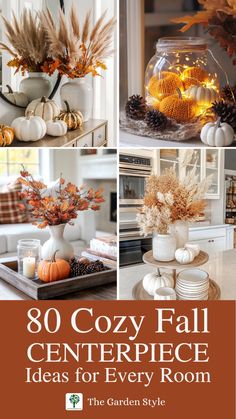 the cover of an article about cozy fall centerpieces for every room