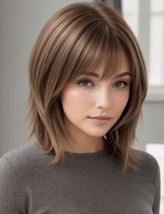 Rambut Brunette, Haircuts For Medium Length Hair, Layered Haircuts For Medium Hair, Bangs With Medium Hair, Awesome Hair, Medium Hair Cuts, Medium Length Hair Cuts