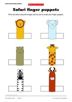 printable safari finger puppets for kids