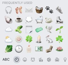 a bunch of different items that are in the shape of an icon on a white background