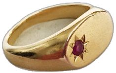 Yellow Gold Ruby Signet Ring With Polished Finish, Gold Ruby Signet Ring With Polished Finish, Formal Ruby Signet Ring, Gold Ruby Signet Ring As Gift, Yellow Gold Ruby Signet Ring As Gift, Ruby Signet Ring With Polished Finish, Heirloom Ruby Signet Ring With Polished Finish, Oval Red Ruby Signet Ring, Red Ruby Oval Signet Ring