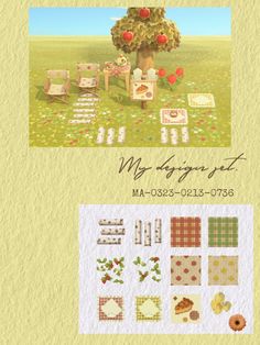 an image of a cross stitch pattern with apples on it and the words my big set