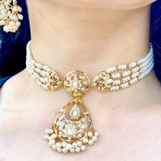 22k Gold Jewelry, Pearl Necklace Set, Choker Necklace Set, Gold Jewelry Necklace, Choker Set