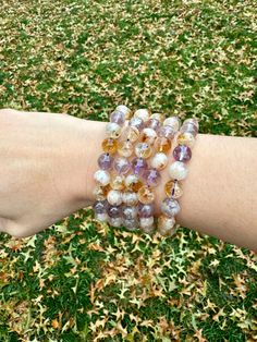 Amethyst and Citrine Bracelet, Crystal Bracelet, Bead Bracelet - Etsy Spiritual Lavender Crystal Bracelet With Round Beads, Spiritual Lavender Round Beads Crystal Bracelet, Spiritual Lavender Beaded Bracelets With 8mm Beads, Lavender Round Beads Spiritual Bracelets, Spiritual Healing Stretch Bracelet With Faceted Beads, Meditation Beaded Bracelets With Faceted Beads, Meditation Beaded Bracelet With Faceted Beads, Spiritual Lavender Round Bead Bracelets, Spiritual Lavender Gemstone Beaded Bracelets